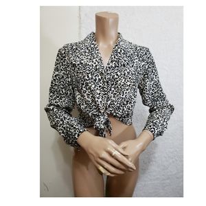 Marshall Rousso Animal Print Crop Top Size S
